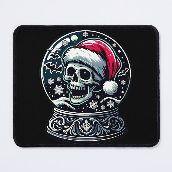 Item preview, Gothic Skull Snow Globe - Spooky Christmas Design designed and sold by GREENZ0NE.