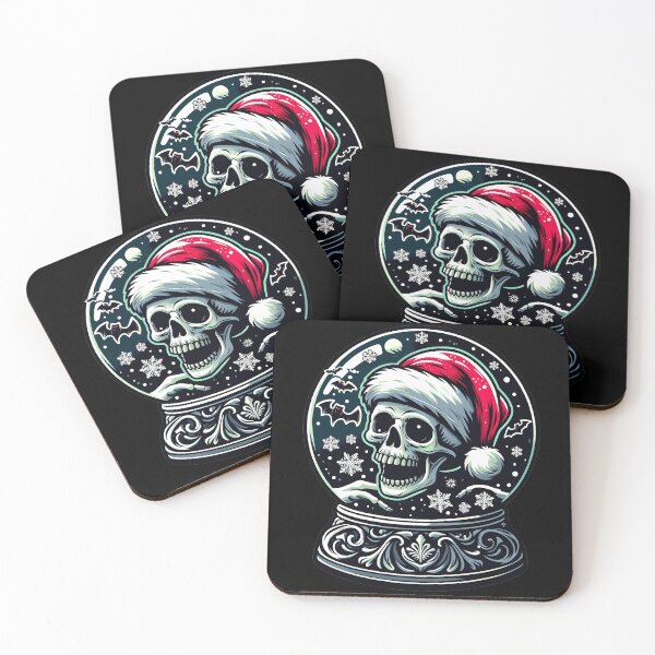 Item preview, Gothic Skull Snow Globe - Spooky Christmas Design designed and sold by GREENZ0NE.