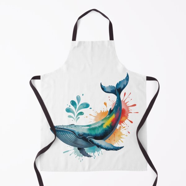 Item preview, Whale leaping amid splashes of color – vibrant ocean art designed and sold by FusiTink.