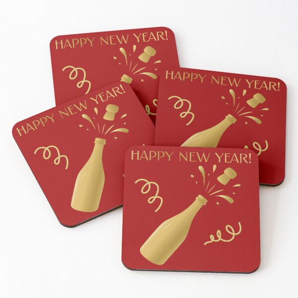 Item preview, Happy New Year Minimalist Solid Sparkling Wine Art designed and sold by ZorianArt.