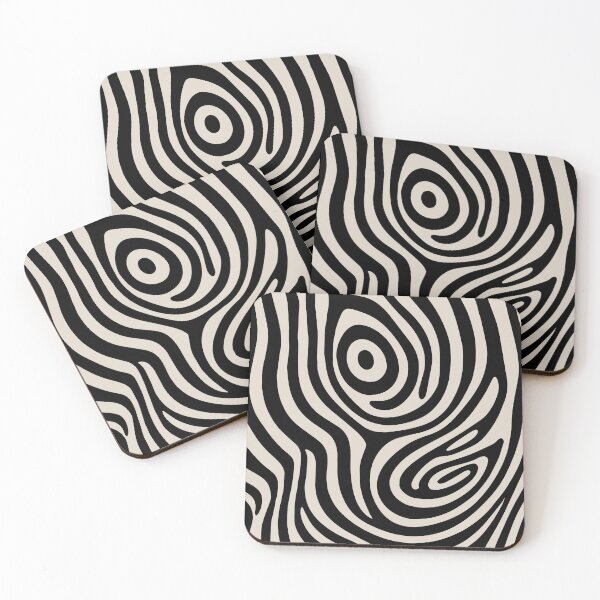 Item preview, Contemporary Abstract Pattern in Black and Linen White designed and sold by tonymagnerart.