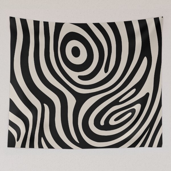 Item preview, Contemporary Abstract Pattern in Black and Linen White designed and sold by tonymagnerart.