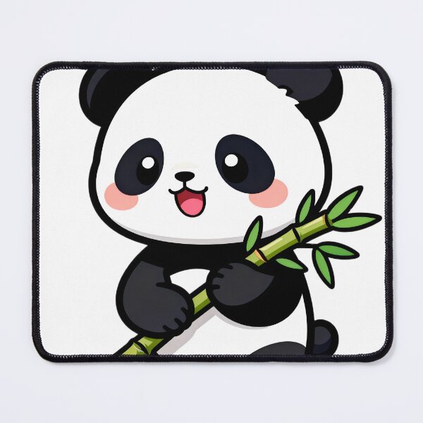 Item preview, Kawaii Chibi Baby Panda Holding Bamboo Stick, Vibrant Solid Colors designed and sold by SuperAIstar.
