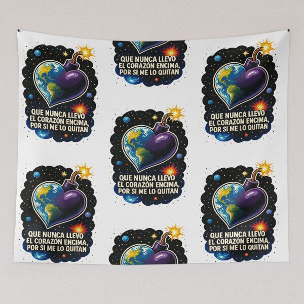Item preview, Extremoduro Corazon A Fuego Big-Heart-Shaped Earth Bomb Space designed and sold by AntonioJ8.