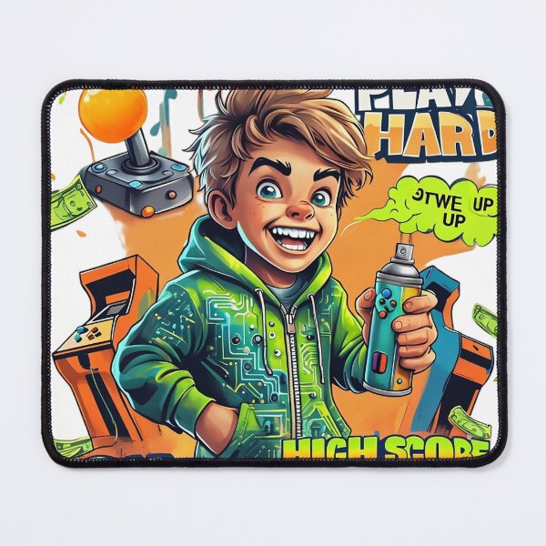 Item preview, Enthusiastic Gamer Boy: Arcade Style designed and sold by newvisionart191.