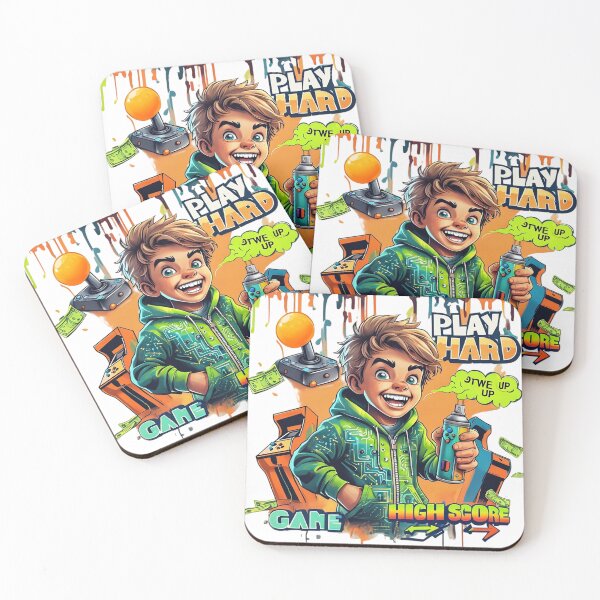 Item preview, Enthusiastic Gamer Boy: Arcade Style designed and sold by newvisionart191.