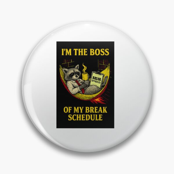 Item preview, I’m the Boss of My Break Schedule – Funny Raccoon Mug designed and sold by inkfluenceart.