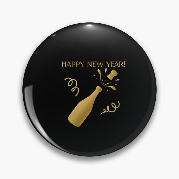 Item preview, ,Happy New Year Minimalist Solid Sparkling Wine Art black background designed and sold by ZorianArt.