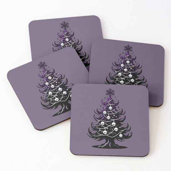 Item preview, Gothic Christmas Tree with Skulls - Dark Holiday Art designed and sold by GREENZ0NE.