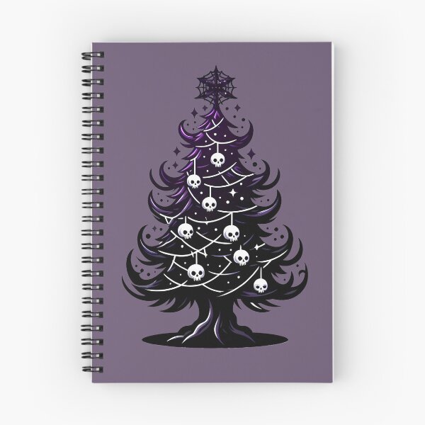 Item preview, Gothic Christmas Tree with Skulls - Dark Holiday Art designed and sold by GREENZ0NE.