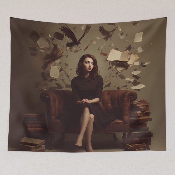 Item preview, The Librarian of Unwritten Echoes designed and sold by oanaunciuleanu.