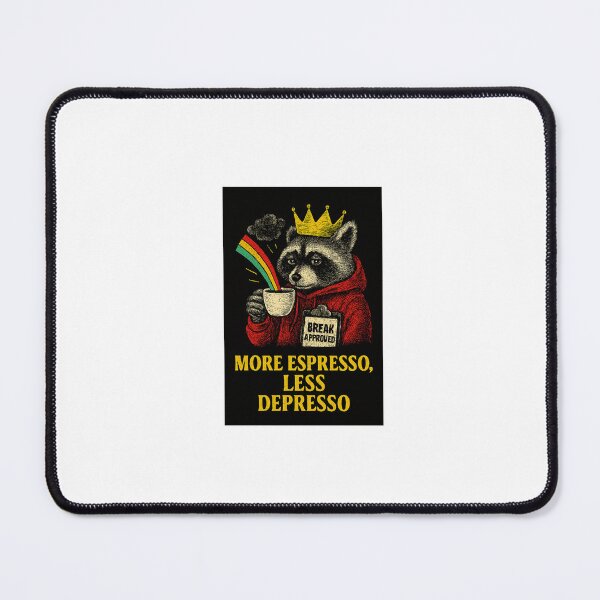 Item preview, More Espresso Less Depresso – Funny Raccoon Mug designed and sold by inkfluenceart.