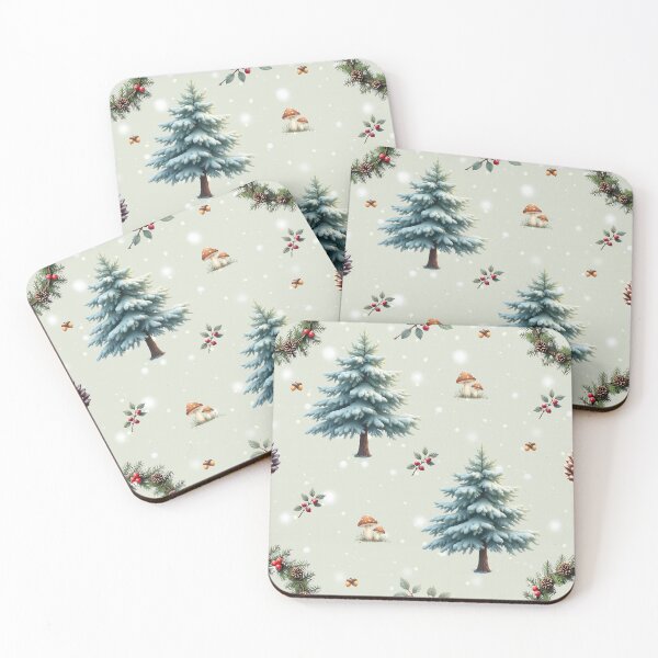 Item preview, Woodland Winter Seamless Christmas Pattern – Snowy Trees & Pinecones designed and sold by Modish-Arts.