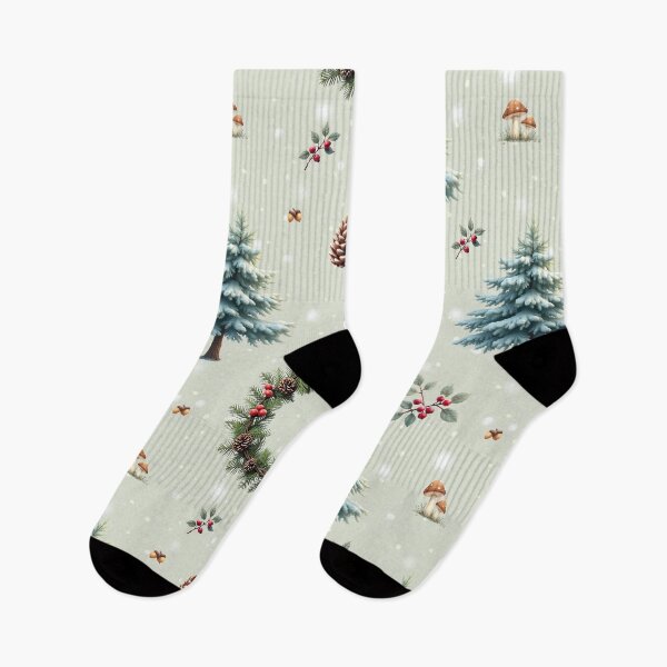 Item preview, Woodland Winter Seamless Christmas Pattern – Snowy Trees & Pinecones designed and sold by Modish-Arts.