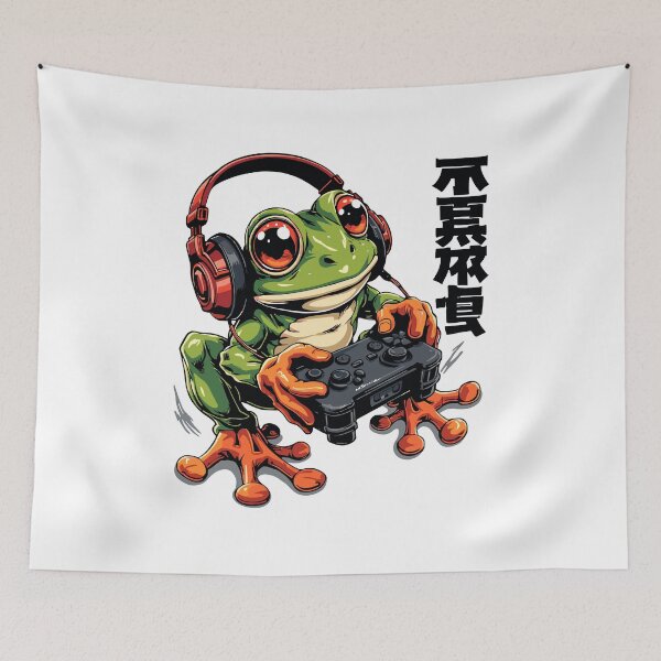 Item preview, Japanese Gamer Frog Art Men Women Boys Funny Vintage Gaming designed and sold by SoftyDesigns.