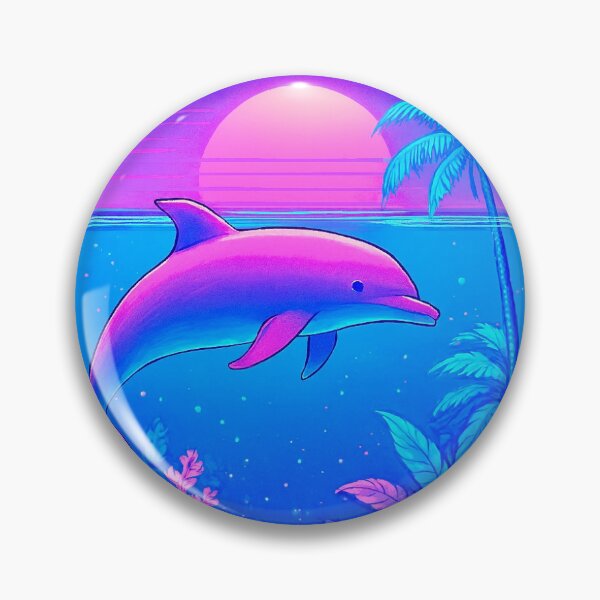 Item preview, Vaporwave Neon Dolphin - Retro Sunset Aquarium designed and sold by A E S T H E T A T A G.