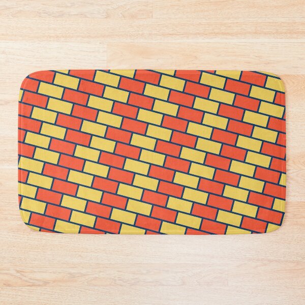 Item preview, Red Brick Wall Pattern- Versailles Herringbone - Yellow Abstract Geometric Pattern designed and sold by RoyalStarsPatts.