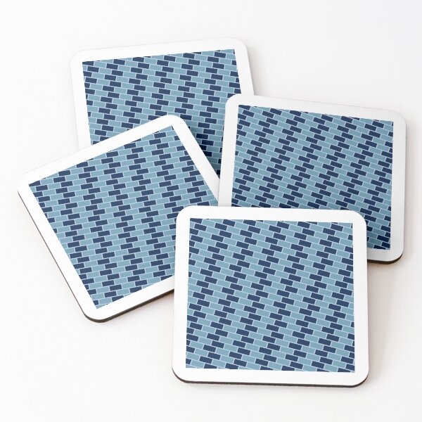 Item preview, Blue Brick Wall Pattern- Stripe Fishbone - Cute Abstract Geometric Pattern designed and sold by RoyalStarsPatts.