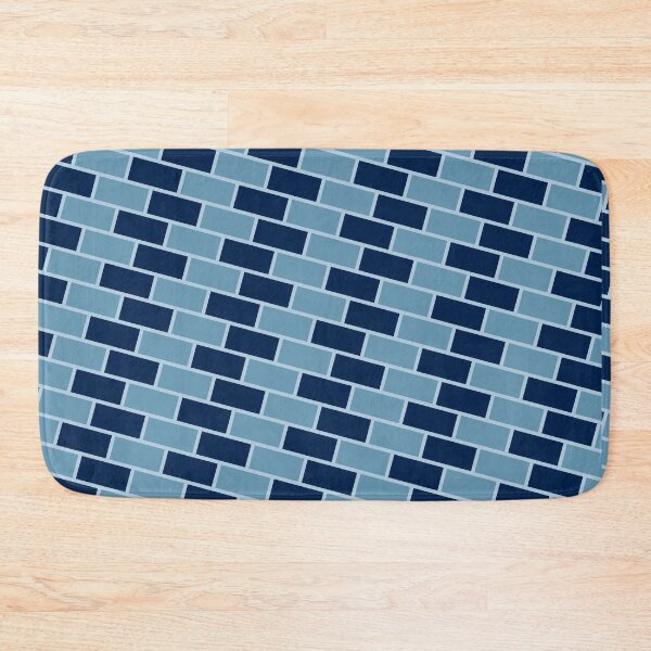Item preview, Blue Brick Wall Pattern- Stripe Fishbone - Cute Abstract Geometric Pattern designed and sold by RoyalStarsPatts.