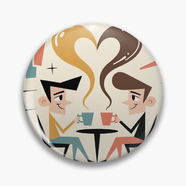 Item preview, Mid-Century Gay Coffee Lovers Art designed and sold by kornkobart.
