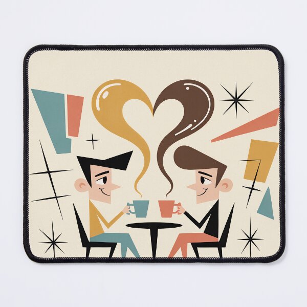 Item preview, Mid-Century Gay Coffee Lovers Art designed and sold by kornkobart.