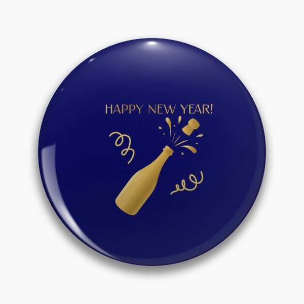 Item preview, Happy New , Year Minimalist Solid Sparkling Wine Art, blue background designed and sold by ZorianArt.