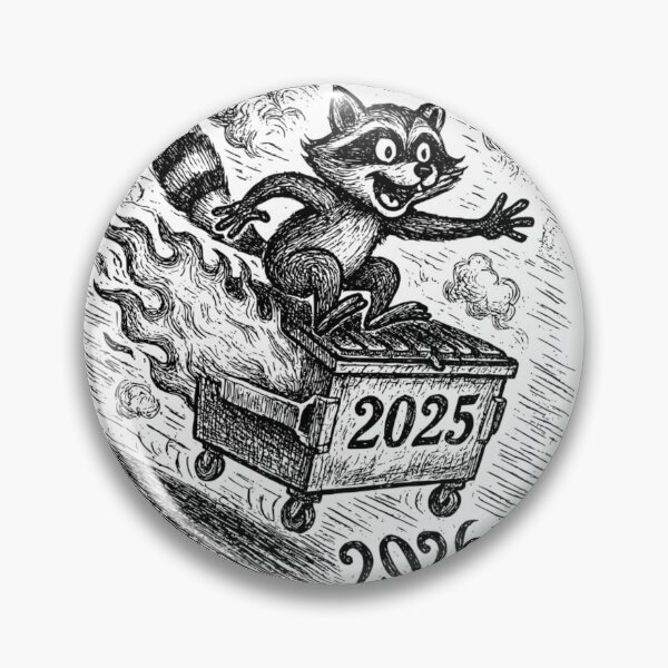 Item preview, Raccoon Riding the 2025 Dumpster Fire Into 2026 T-shirt designed and sold by JoyBoyStudio1.