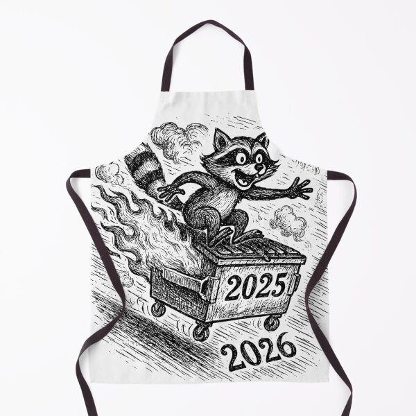 Item preview, Raccoon Riding the 2025 Dumpster Fire Into 2026 T-shirt designed and sold by JoyBoyStudio1.