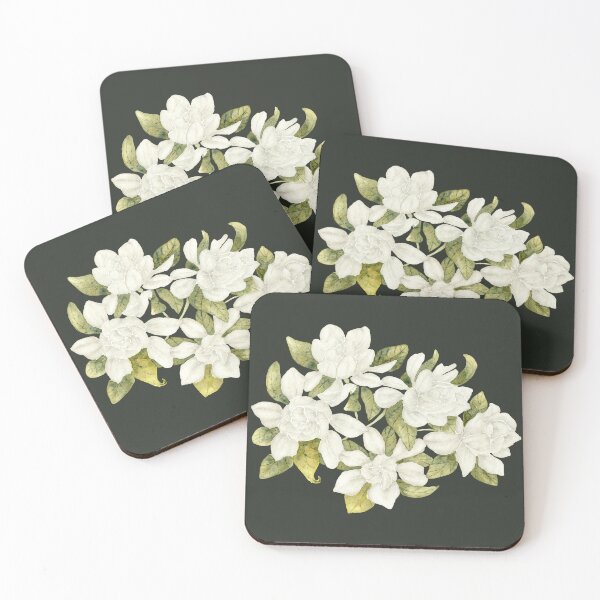 Item preview, Fresh Gardenia Flowers in Watercolor designed and sold by andrebalest.art.