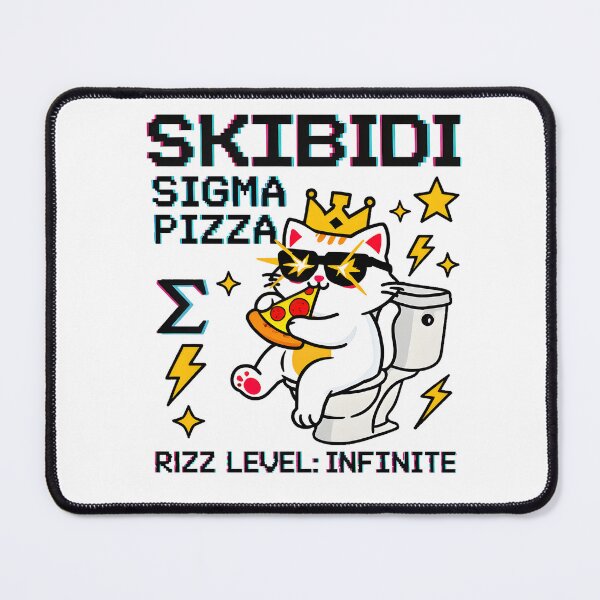 Aperçu de l'œuvre Skibidi Sigma Pizza Chat sur le trône créée et vendue par AnnDesignStudio.