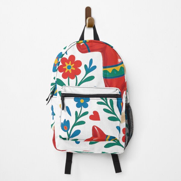 Item preview, Scandinavian Dala Horse Folk Art Illustration designed and sold by Gold Turtle  Lina.