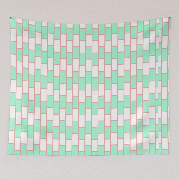 Item preview, White  Brick Wall Stripe -  Crosshatch - Green Abstract Geometric Pattern designed and sold by RoyalStarsPatts.
