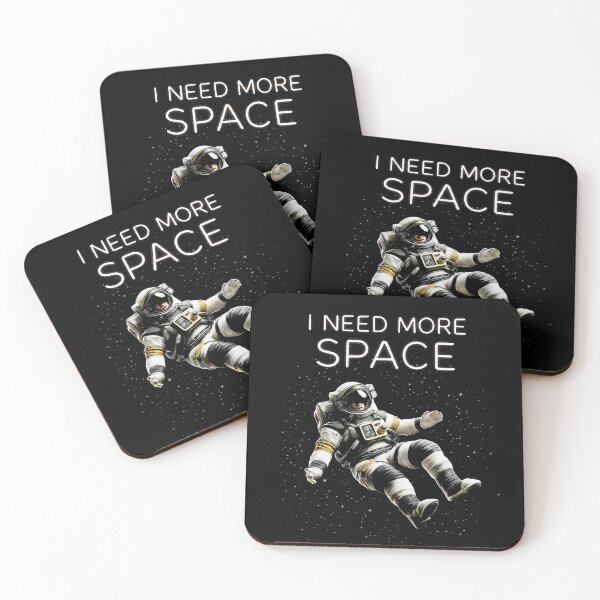 Item preview, I Need More Space Astronaut, designed for black fabrics designed and sold by SteadyRolling.