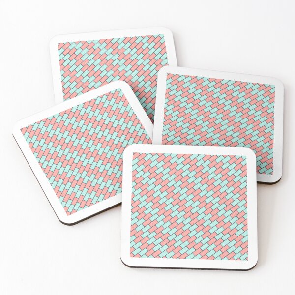 Item preview, Sky Blue Brick Wall Pattern- Chevron Fishbone Pink Abstract Geometric Pattern designed and sold by RoyalStarsPatts.
