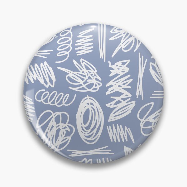 Item preview, blue and white doodles scribbles pattern designed and sold by winterpumpkin.