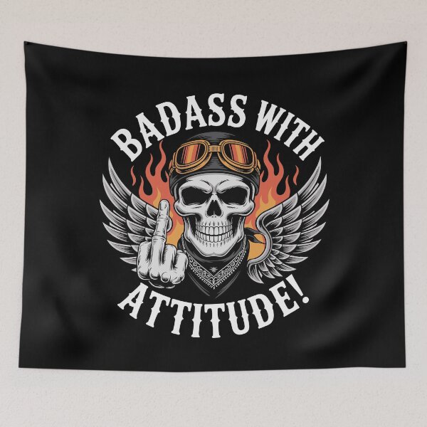 Item preview, Badass With Attitude! – Rebel Skeleton Biker designed and sold by JPees.