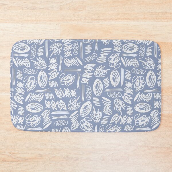 Item preview, blue and white doodles scribbles pattern designed and sold by winterpumpkin.