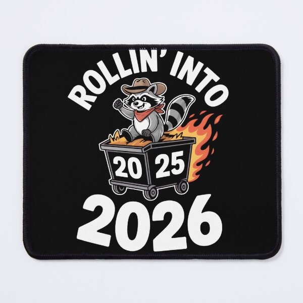 Item preview, Rollin’ Into 2026, funny new year raccoon Gift, dumpster fire 2025 Graphic designed and sold by NewaveBoutique.