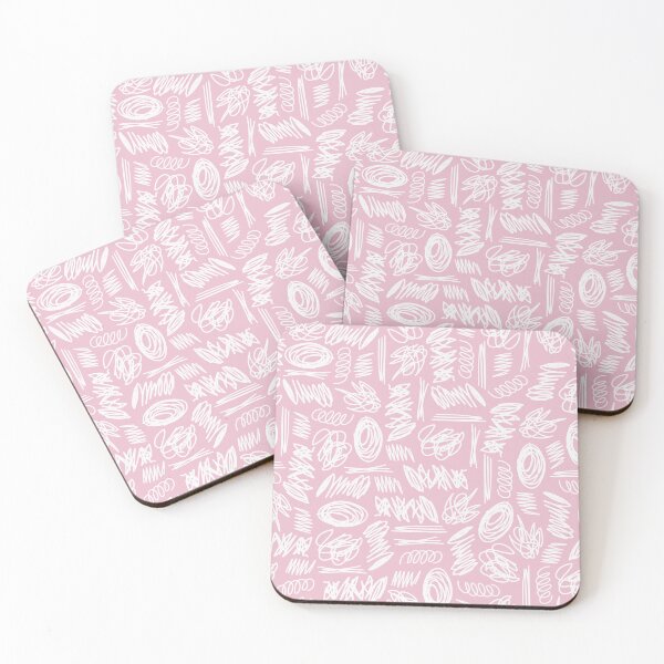 Item preview, pink and white doodles scribbles pattern designed and sold by winterpumpkin.
