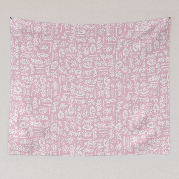 Item preview, pink and white doodles scribbles pattern designed and sold by winterpumpkin.