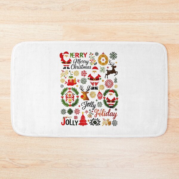 Item preview, Colorful Merry Christmas Typography – Festive Reindeer & Floral Holiday Design designed and sold by Sweet Dreams & Fantasia.