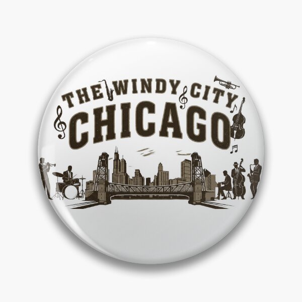 Item preview, Vintage Chicago Jazz - The Windy City Skyline & Band - White edition designed and sold by Miss Cutie Designs.