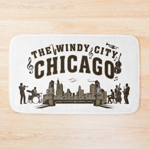Item preview, Vintage Chicago Jazz - The Windy City Skyline & Band - White edition designed and sold by Miss Cutie Designs.