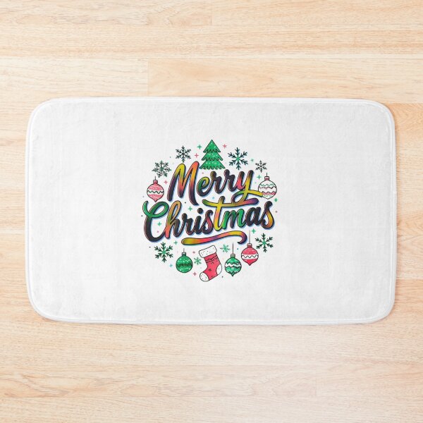 Item preview, Colorful Merry Christmas Typography – Festive Reindeer & Floral Holiday Design designed and sold by Sweet Dreams & Fantasia.