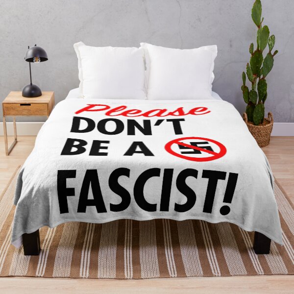Item preview, Please don't be a fascist - anti nazi - swastika no sign (black font) designed and sold by Thelittlelord.