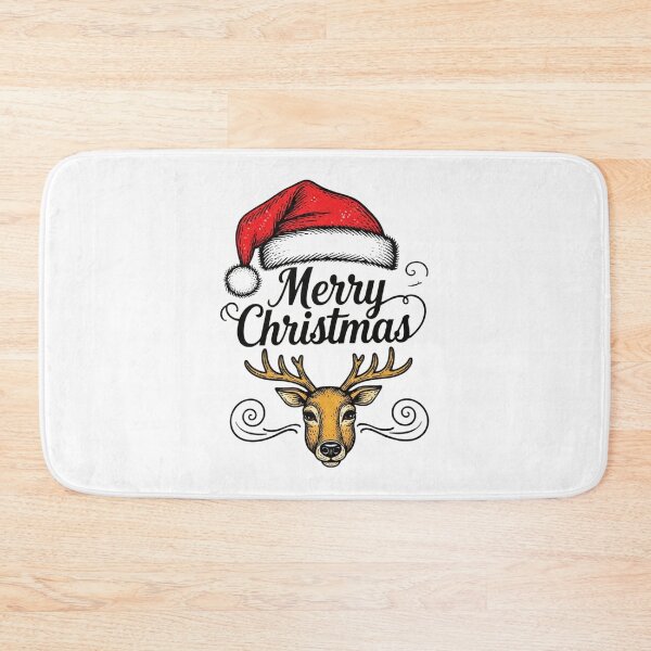 Item preview, Colorful Merry Christmas Typography – Festive Reindeer & Floral Holiday Design designed and sold by Sweet Dreams & Fantasia.