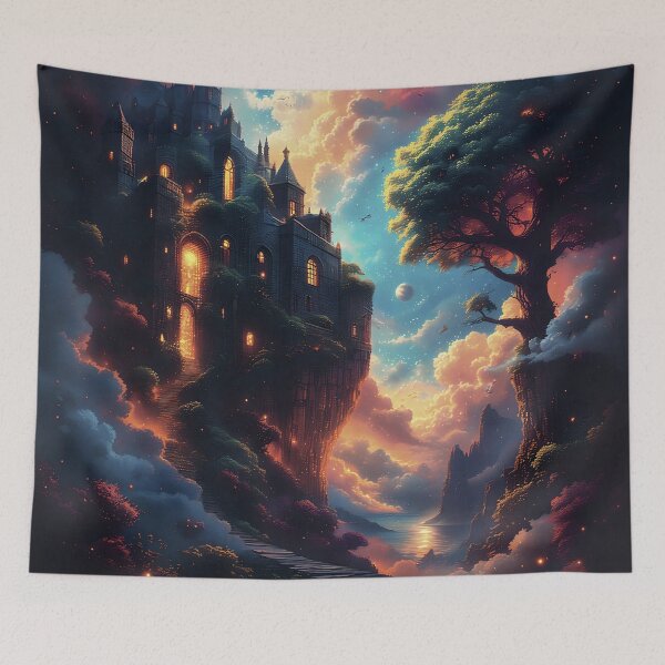 Item preview, Modern Surrealism Dreamy Landscape Castle designed and sold by Greenway Creations.