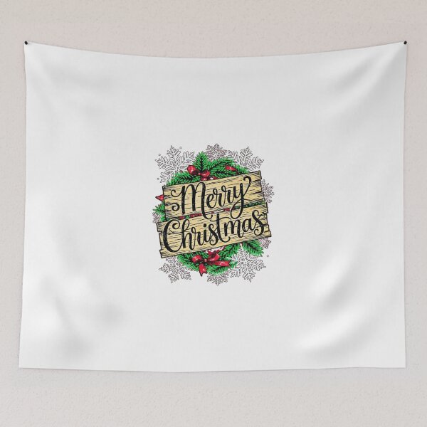 Item preview, Colorful Merry Christmas Typography – Festive Reindeer & Floral Holiday Design designed and sold by Sweet Dreams & Fantasia.