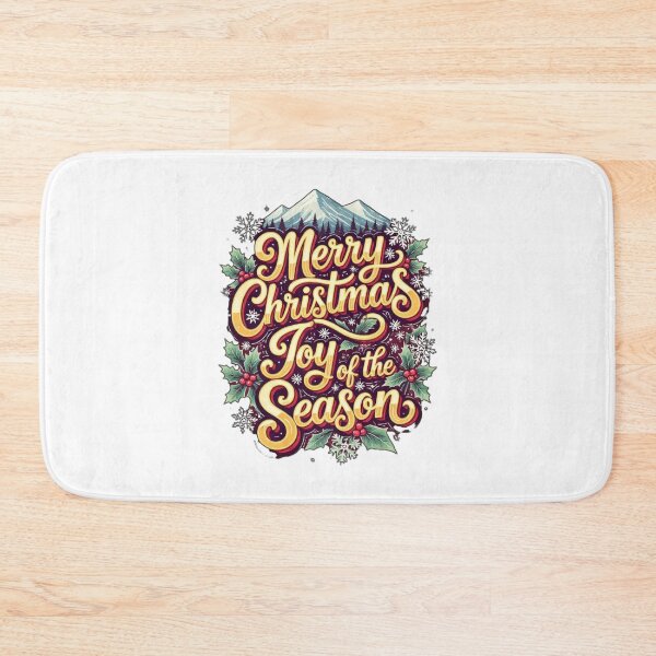 Item preview, Colorful Merry Christmas Typography – Festive Reindeer & Floral Holiday Design designed and sold by Sweet Dreams & Fantasia.