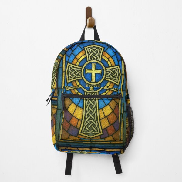 Item preview, Stained Glass Celtic Cross - Blue Tint designed and sold by SaintGear.